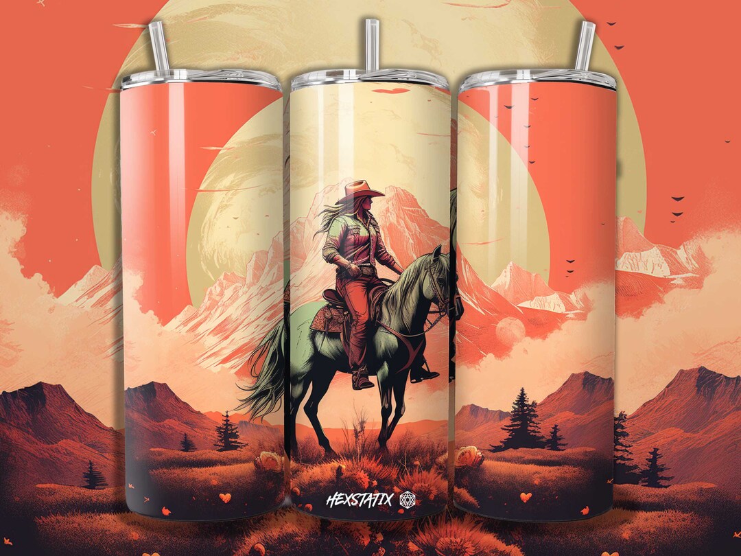 Cowgirl 20 Oz Skinny Tumbler Sublimation Design Digital Download PNG ...