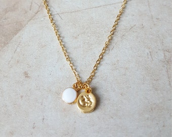 14k gold plated Mantra necklace