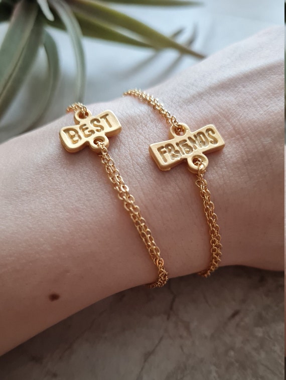 Real gold best friend bracelets deals