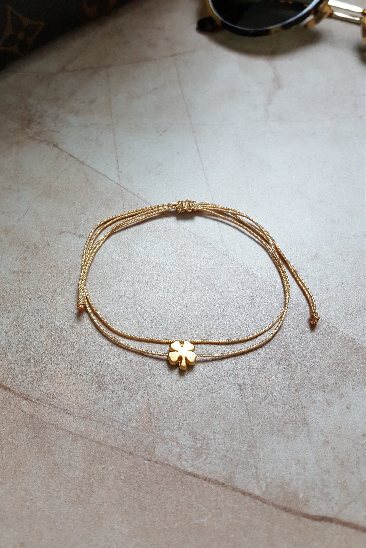 Buy 14k Gold Four-leaf Clover Bracelet Handmade Jewelry for Good Online in  India 