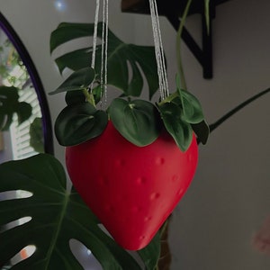 Hanging Strawberry Planter | 3D Printed Home Decor | Air Plants | Air Plant Pot | Strawberry Decor