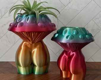 Maceta Diosa Hongo / Soporte para plantas de aire de bioplástico impreso en 3D