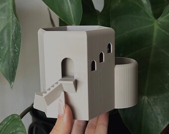 Mini Santorini Planter | 3D Printed Succulent Tower, Greece Decor | Travel Gift Ideas