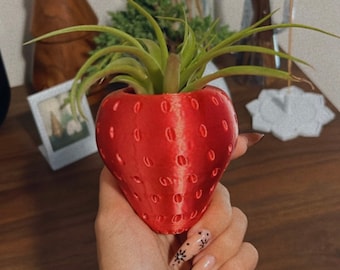 Mini Strawberry Air Plant Holder | 3D Printed Home Decor