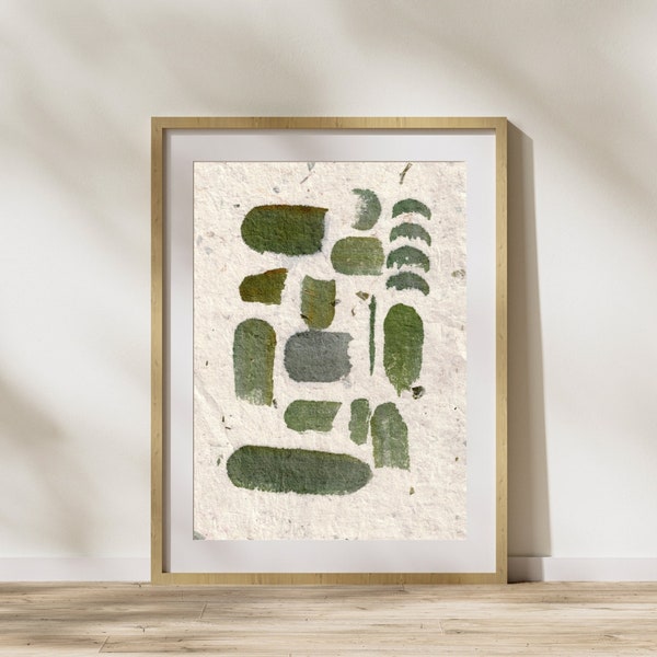 Flora, Green, Garden, Mediterrean, Quiet, Delicate, Watercolours, Handmade Paper