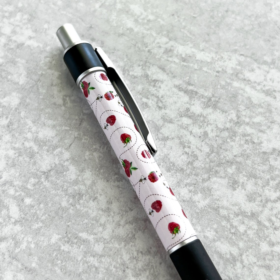 Raspberries and Bees Ballpoint Pen | Cute Stationery Office Supplies ...