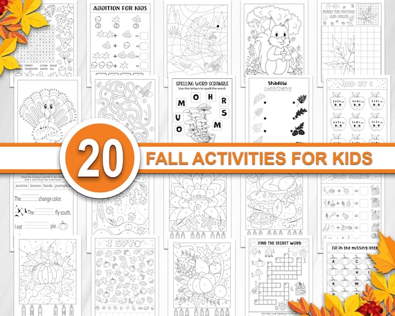 Autumn activities for kids Fall book printable Kindergarten