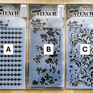 Tim Holtz レイヤリングステンシル 4インチ x 8.75インチ - 中古 - 未使用 - アート、クラフト、ミックスメディア、スクラップブッキング、カード作成用 - 別売り