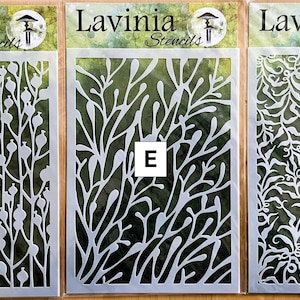 Pochoirs Lavinia 5,75 x 8,25 po. - occasion - inutilisés - pour l'art, l'artisanat, les techniques mixtes, le scrapbooking, la journalisation ou la fabrication de cartes - vendus séparément