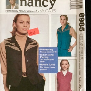 Vintage Uncut McCall&#39;s 8985 Pattern - Sewing with Nancy Vest (8-22)