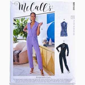 Uncut McCall's Pattern M8183 - Sizes F5 (16-18-20-22-24) Jumpsuit with Cup Sizes