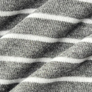Super Soft Lightweight Heathered Gray and White Striped Viscose, Polyester, Spandex, Brushed Knit - Fabric Sold by the Half Yard - 56&quot; wide