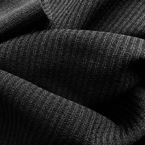 Double sided Polyester Rayon Pinstripe Textured Non Stretch Knit Fabric - Sold by the Half Yard - 58" wide - Charcoal Black