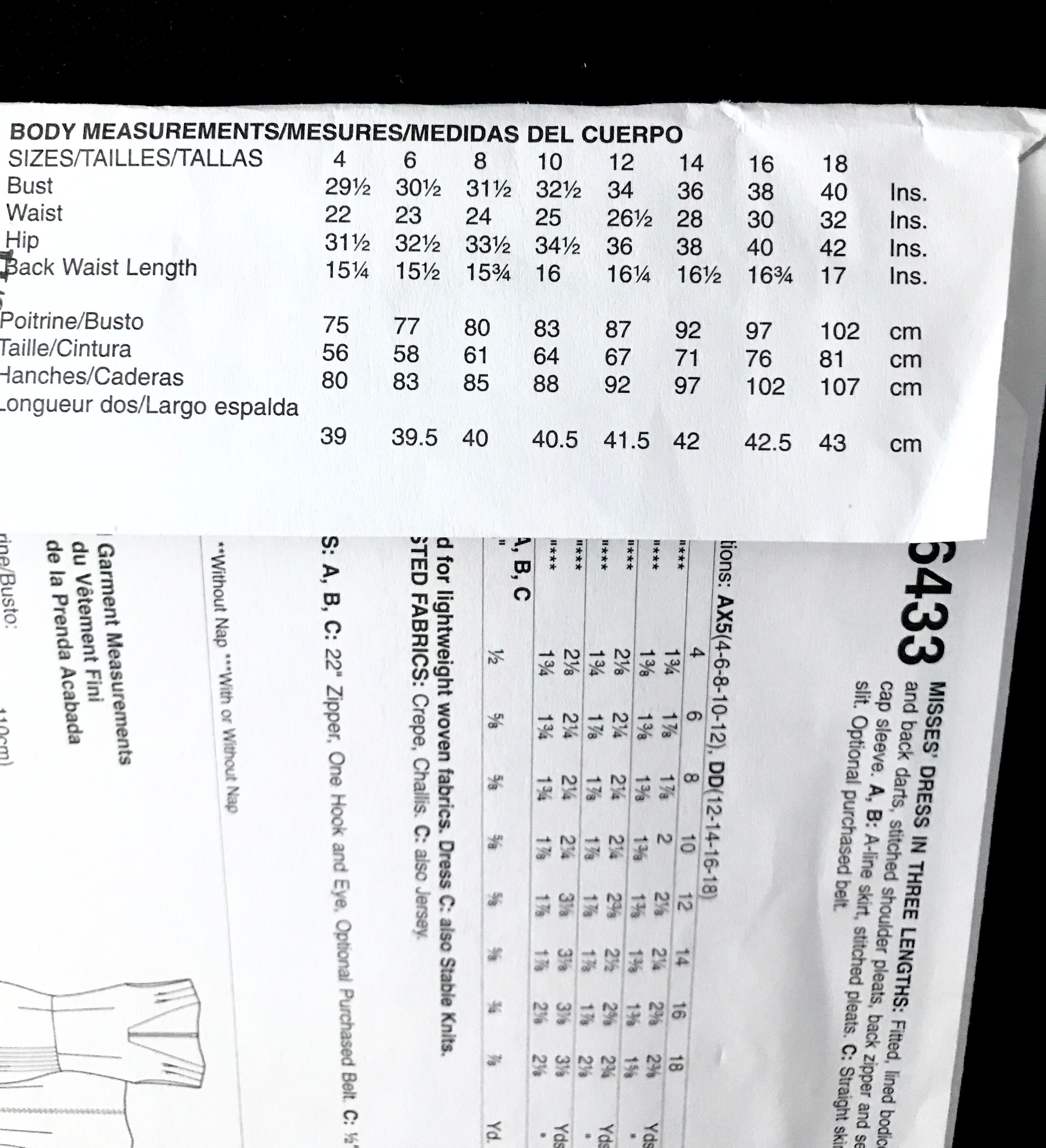 Mccall's M6433 Preowned Uncut Paper Sewing Pattern - Fitted Dress in 3 ...