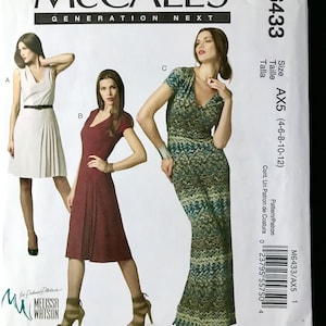 Uncut McCall&#39;s Pattern M6433 - Sizes AX5 (4-6-8-10-12) and DD (12-14-16-18)