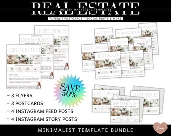 Real Estate Marketing Canva Templates: Realtor Flyers, Postcards (Digital Download)