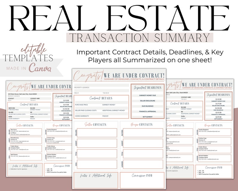 Real Estate Transaction Summary Detailed Account of your Property Deal image 1