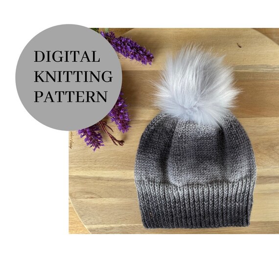 Reine Beanie Knitting Pattern Easy knitting DK 8 ply Etsy