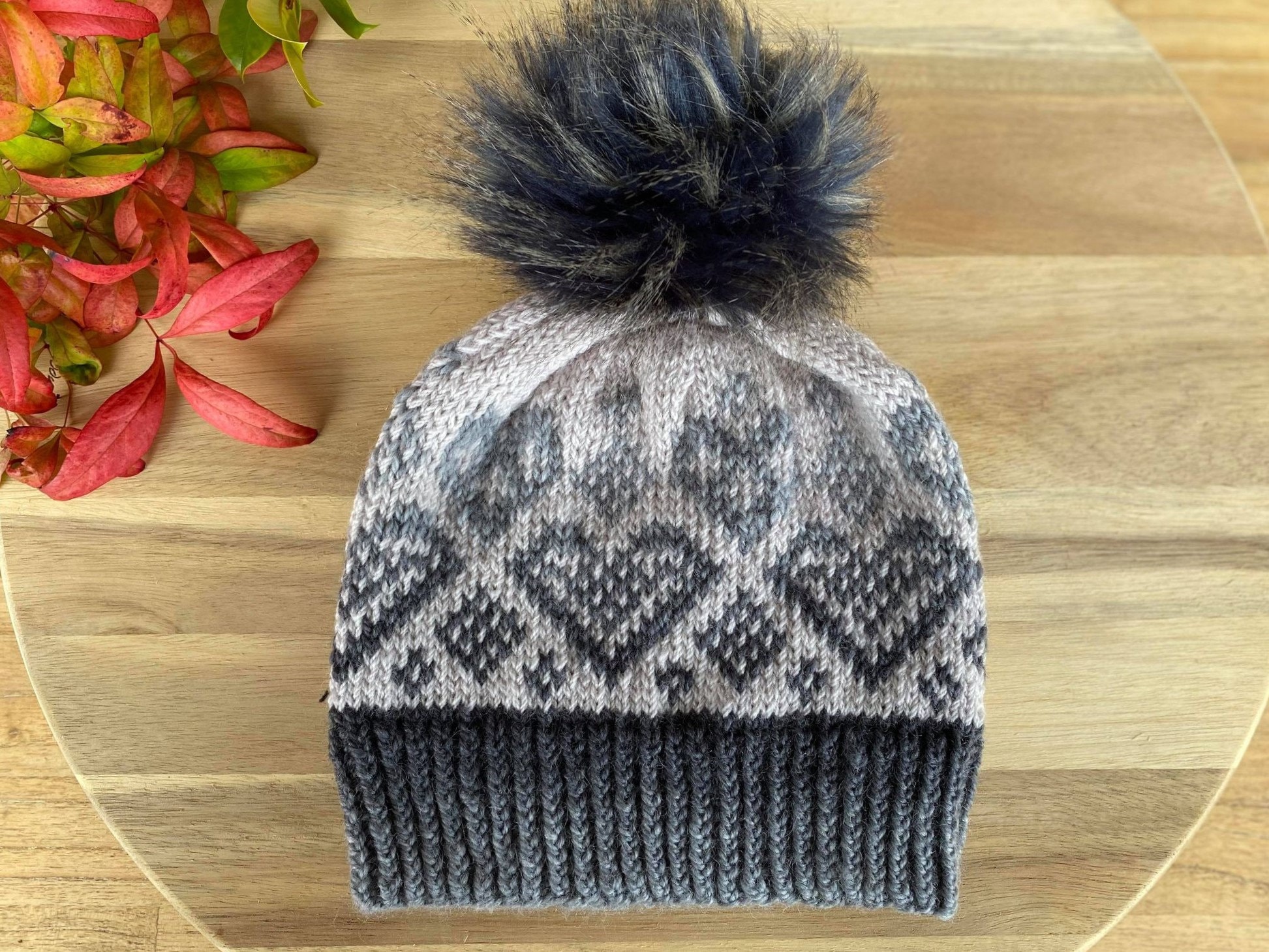 Fair Isle Heart Beanie Knitting Pattern 8 ply / DK Etsy