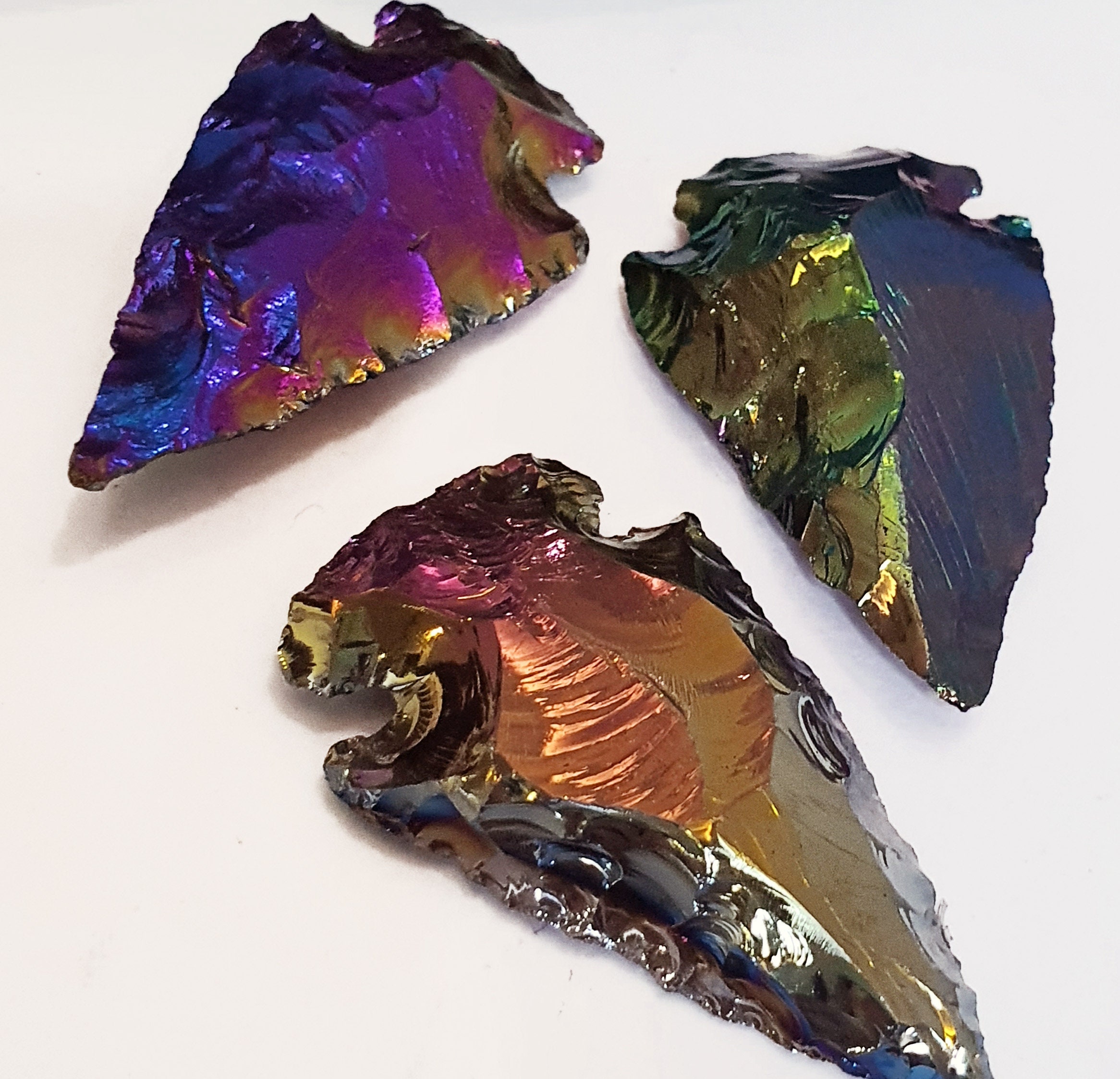 Titanium quartz crystal ArrowHead Pendant Arrowhead Shaped Etsy