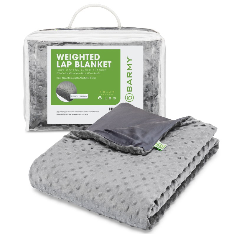 Weighted Lap Blanket 48x24, 6lbs Weighted Lap Pad With Removable Cover