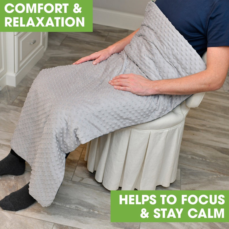 Weighted Lap Blanket 48x24, 6lbs Weighted Lap Pad With Removable Cover