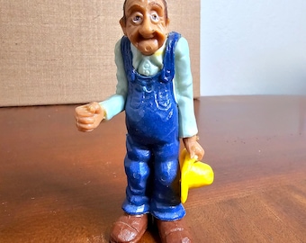 MCM Plastic Farmer Caricature Toy by Milton 70s 80s