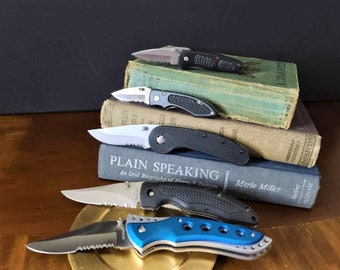 5 Folding Knives Collection Maxam Folding Knife Hunting Fishing Lockback Knife