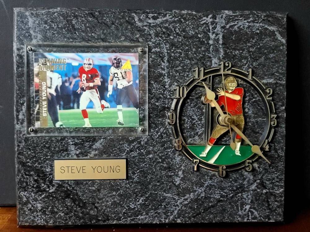 ☆★☆【サンフランシスコ49ers プレート&スティーブ ヤング置物他計5点】 ヴィンテージ スティーブ・ヤング フットボール プレート時計