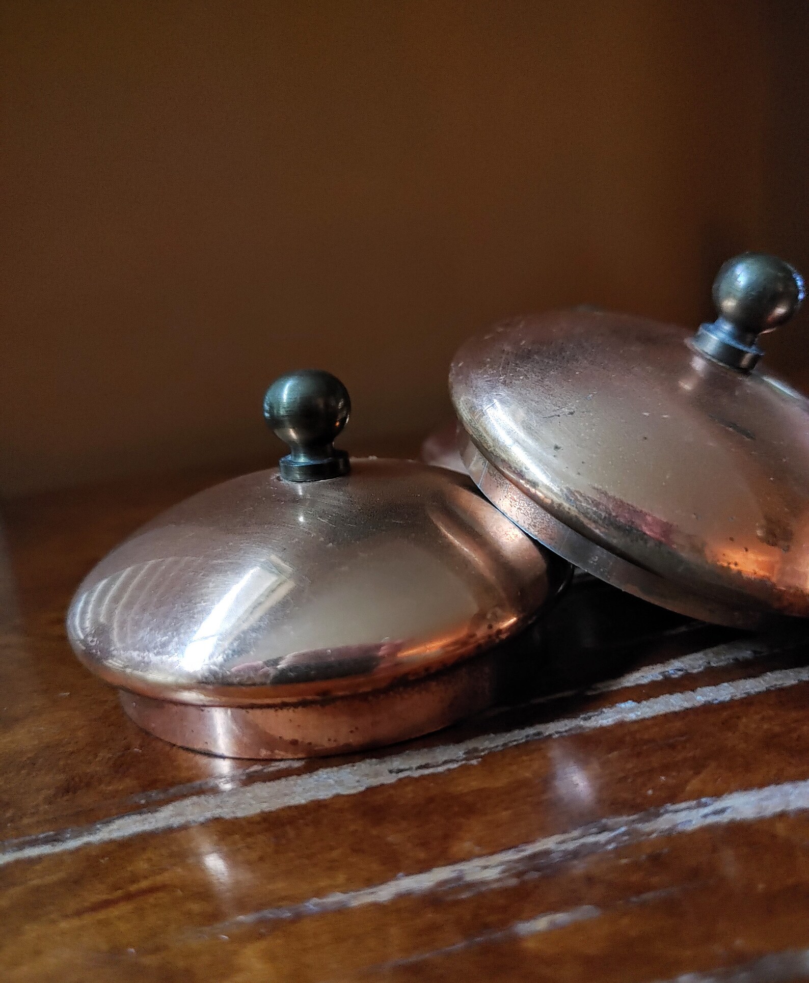 5 Copper Vintage Spice Jar Lids Set of 5 Small Replacement Etsy