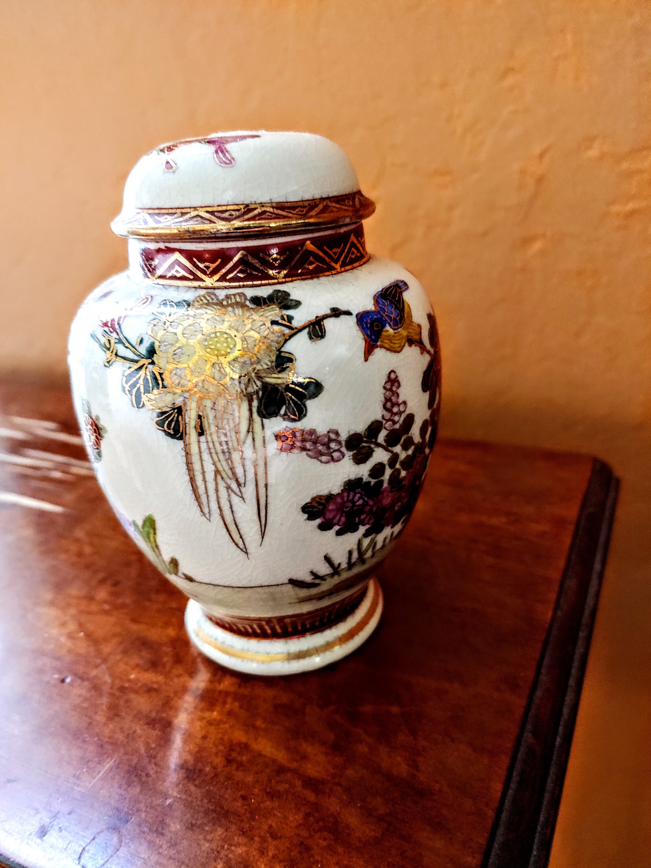 Antique Satsuma Ginger Jar Urn With Lid Hand Painted Etsy UK