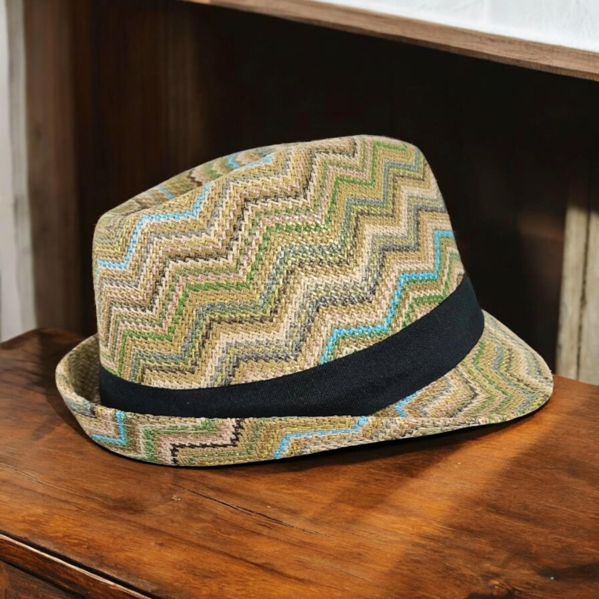 Chevron print ribbon Fedora Jacquard Woven Chevron Fedora/fashion Hat Band - Etsy main image 2