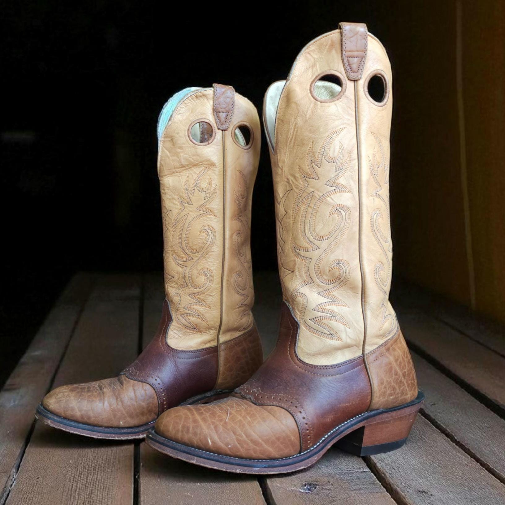 た*う様 【希少】BOULETカナダ製 26cm ウエスタンブーツ ブラック ビ 26cm ファッション 25.5㎝ BOULET ブーレイ ウエスタンブーツ