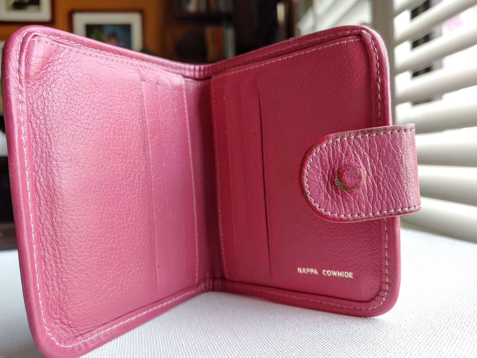 PINK LEATHER WALLET Mundi Genuine Leather Vintage Wallet Nappa | Etsy