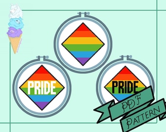 PDF Traditional Pride Flag Cross Stitch Pattern