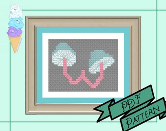 Transgender Mushroom Mini Cross Stitch | Trans Pride | Pride Cross Stitch
