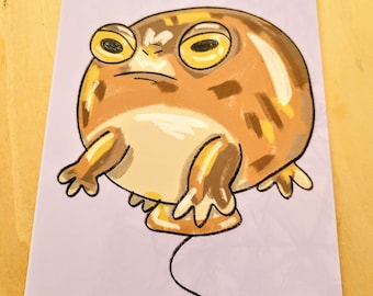 Desert Rain Frog Grumpy Balloon Print