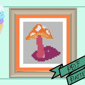 Lesbian Mushroom Mini Cross Stitch | WLW Pride | Pride Cross Stitch