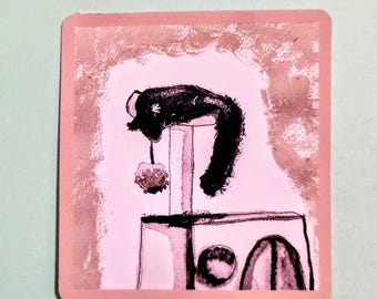 Ismark| Black Kitten Sleeping Sticker