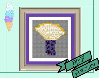 Nonbinary Mushroom Mini Cross Stitch | Enby Pride | Pride Cross Stitch