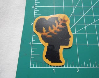 Cross Stitch Laurel Woman Sticker