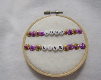Long Live Friendship Bracelet Finished Embroidery Hoop Wall Hanging