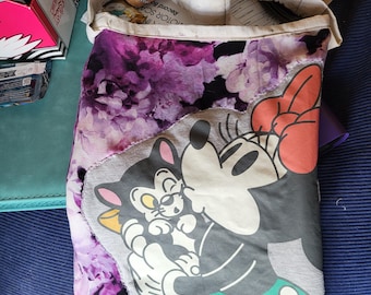 Upcycled Minnie Mouse and Figaro Tote Bag