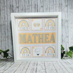 Personalized photo frame for birth / baptism