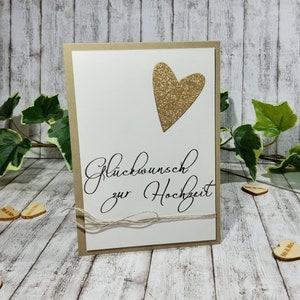 Hochzeitskarte, Glückwunschkarte Hochzeit, handgefertigt
