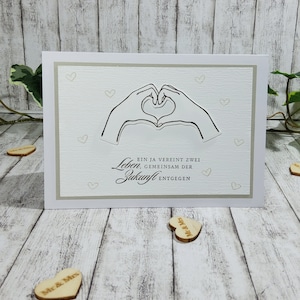 Hochzeitskarte, Glückwunschkarte Hochzeit, handgefertigt
