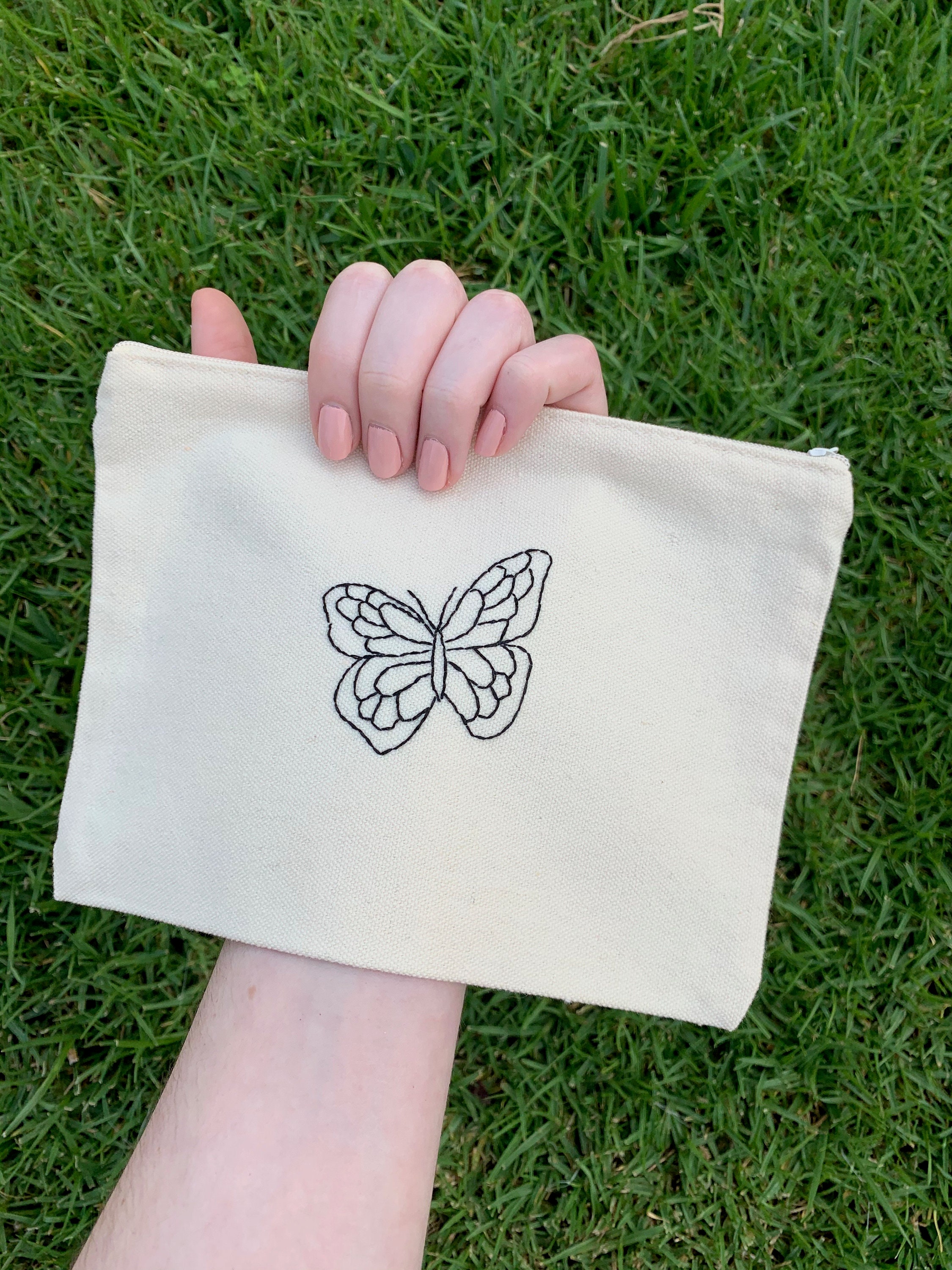 Butterfly Pouch Embroidered Pouch Etsy