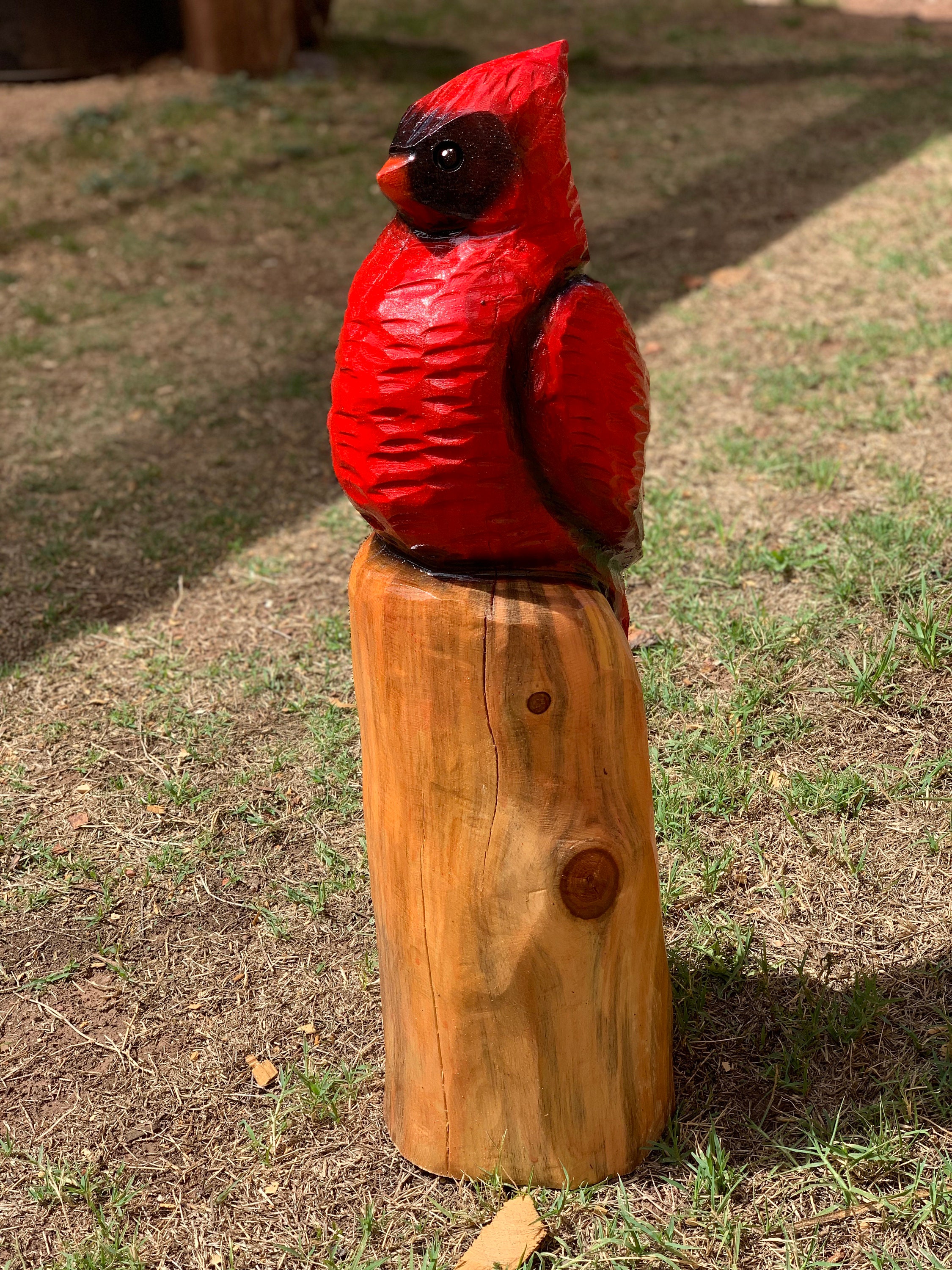 2ft Cardinal Chainsaw Carving Made to Order by Kyra Waits Etsy