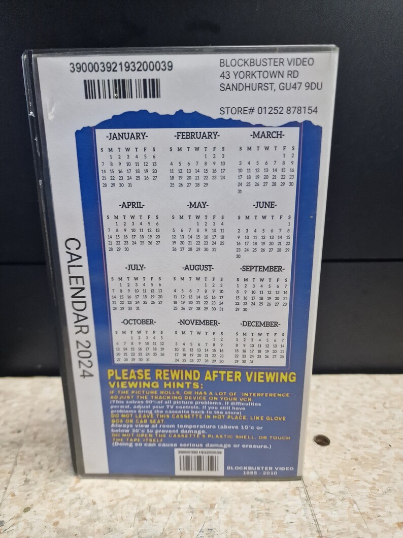 2025 Calendar Blockbuster Video Vhs Case Etsy