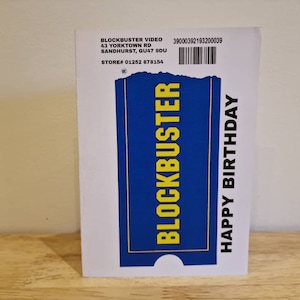 Carte d’anniversaire vidéo blockbuster personnalisée